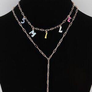 Smile Chain Drop Necklace